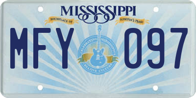 MS license plate MFY097