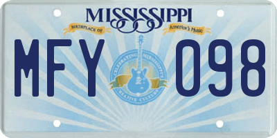 MS license plate MFY098