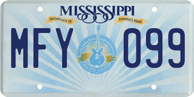 MS license plate MFY099