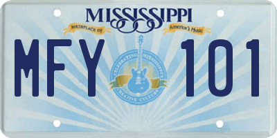 MS license plate MFY101