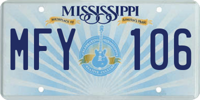 MS license plate MFY106