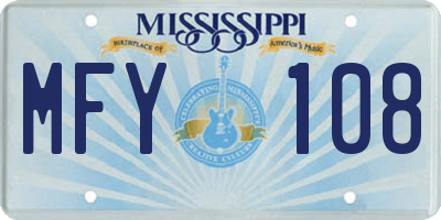 MS license plate MFY108