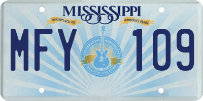 MS license plate MFY109