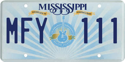 MS license plate MFY111