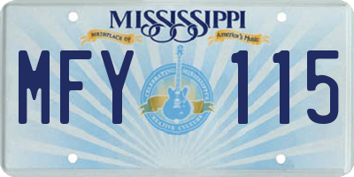 MS license plate MFY115