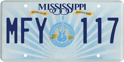 MS license plate MFY117
