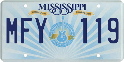 MS license plate MFY119