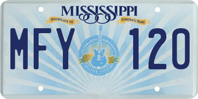 MS license plate MFY120