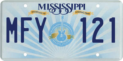 MS license plate MFY121