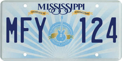 MS license plate MFY124