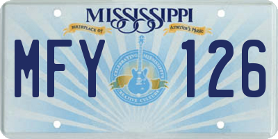 MS license plate MFY126