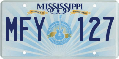 MS license plate MFY127