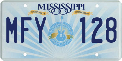 MS license plate MFY128