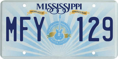 MS license plate MFY129