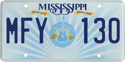 MS license plate MFY130