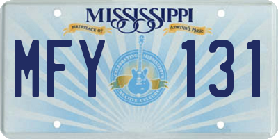 MS license plate MFY131