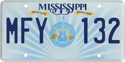 MS license plate MFY132