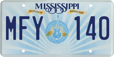 MS license plate MFY140