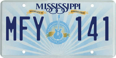 MS license plate MFY141