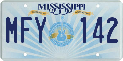 MS license plate MFY142