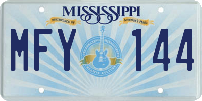 MS license plate MFY144