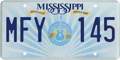 MS license plate MFY145