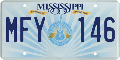 MS license plate MFY146