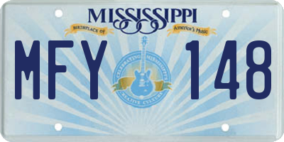 MS license plate MFY148