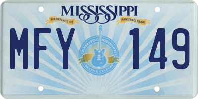 MS license plate MFY149