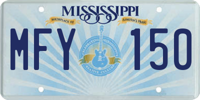 MS license plate MFY150