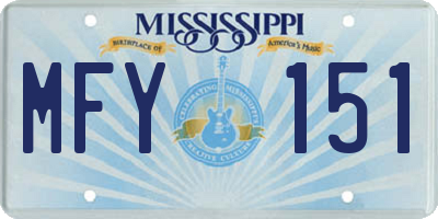 MS license plate MFY151