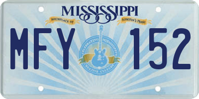 MS license plate MFY152