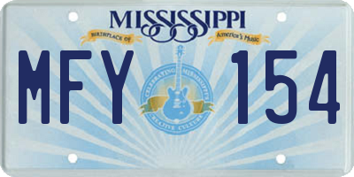 MS license plate MFY154