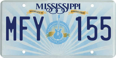 MS license plate MFY155