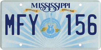 MS license plate MFY156