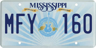 MS license plate MFY160