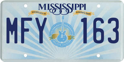 MS license plate MFY163
