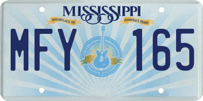 MS license plate MFY165
