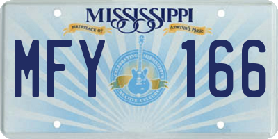 MS license plate MFY166