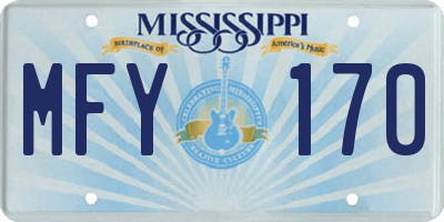 MS license plate MFY170
