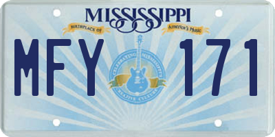 MS license plate MFY171