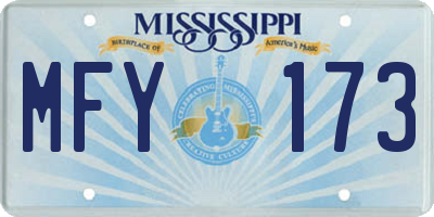 MS license plate MFY173