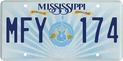 MS license plate MFY174