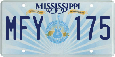 MS license plate MFY175