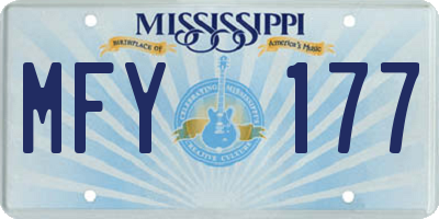 MS license plate MFY177