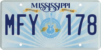 MS license plate MFY178