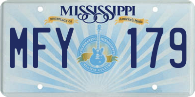 MS license plate MFY179