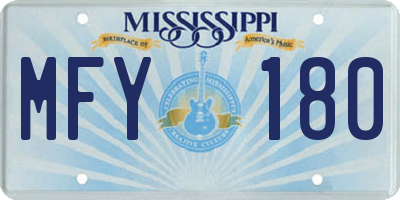 MS license plate MFY180