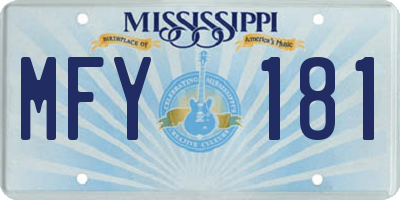 MS license plate MFY181