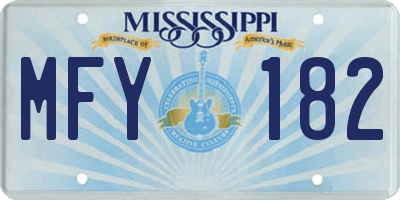MS license plate MFY182